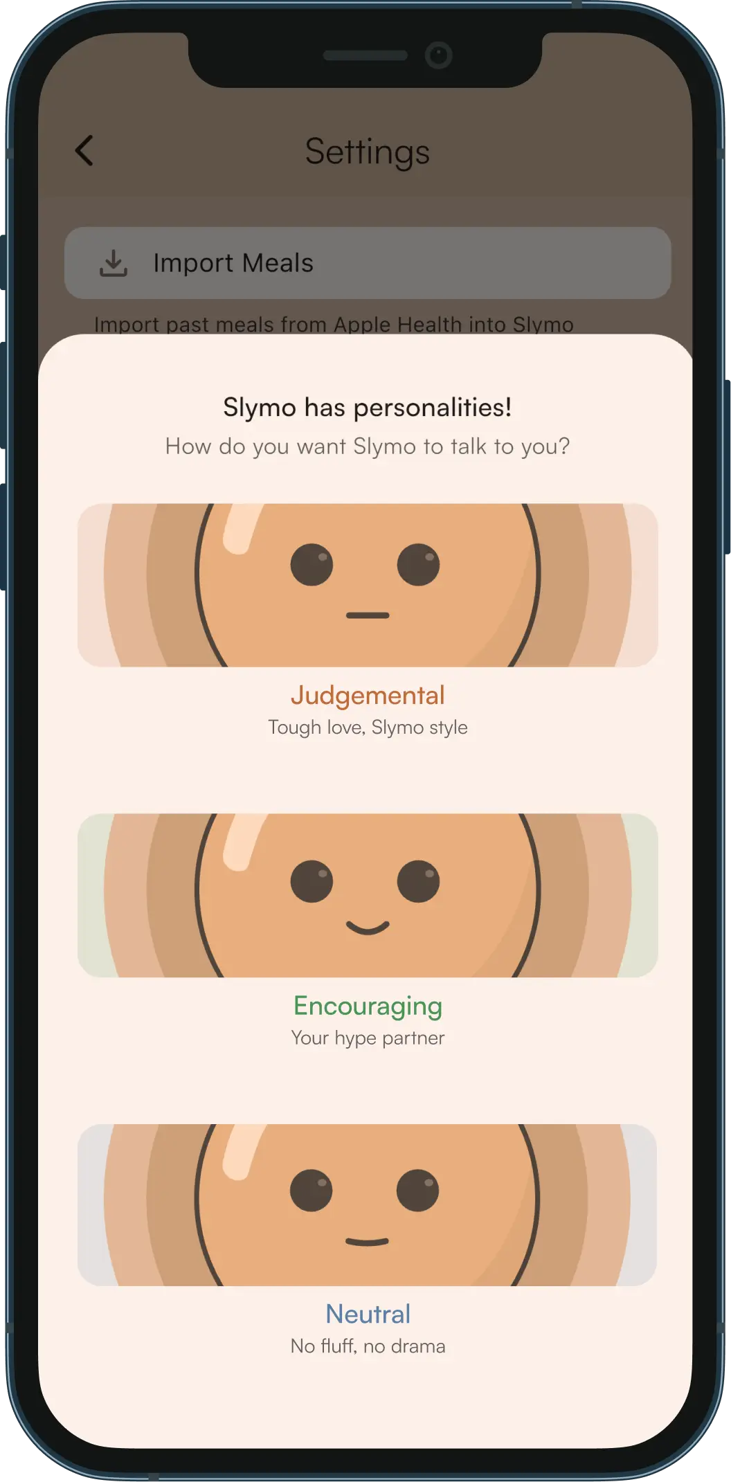 Slymo personality picker